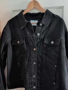 Old Navy Black Denim Cropped Jacket